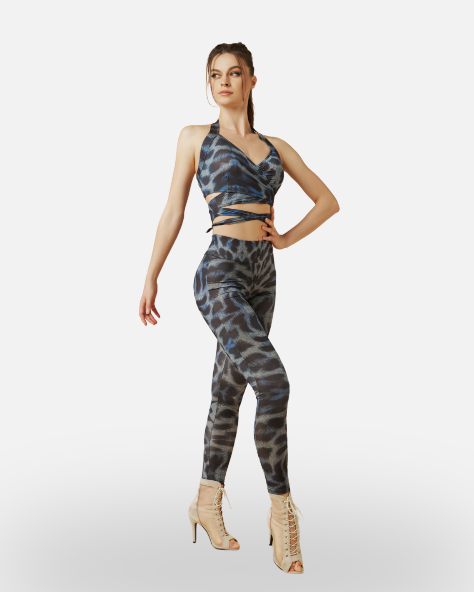 INNA Top in Wild Blue for Dance, Yoga and Pilates