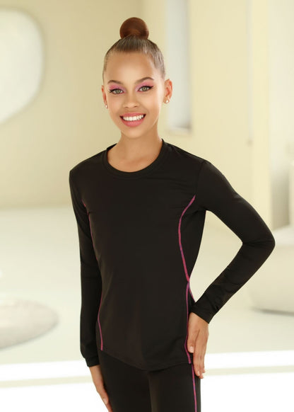 JOSIE rhythmic gymnastics long sleeve T-shirt black Galaxy