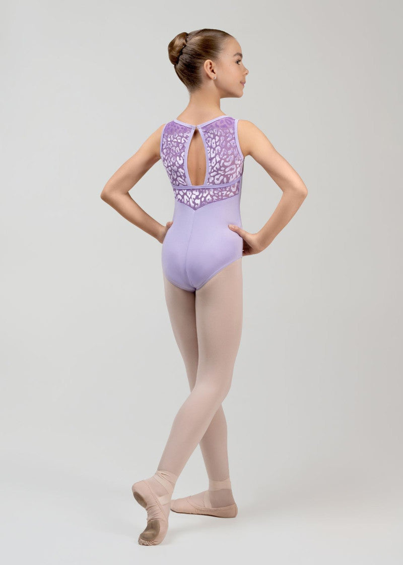 MIMI children's ballet leotard with flocked mesh