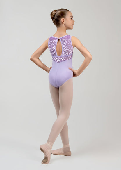 MIMI children's ballet leotard with flocked mesh