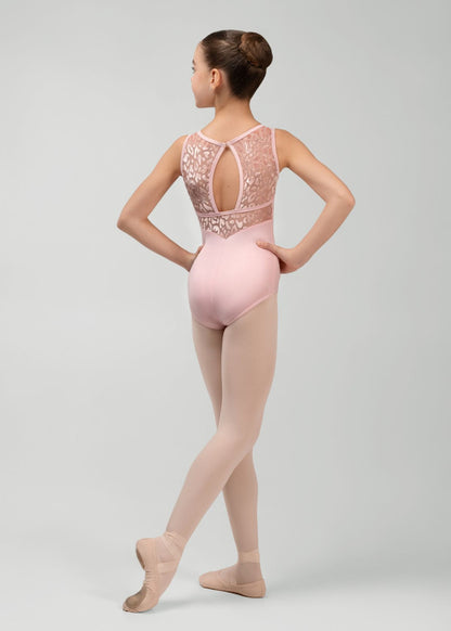 MIMI children's ballet leotard with flocked mesh