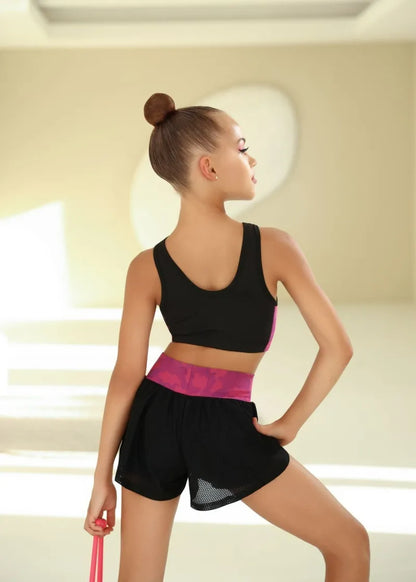 SILVIA double-layer mesh rhythmic gymnastics shorts
