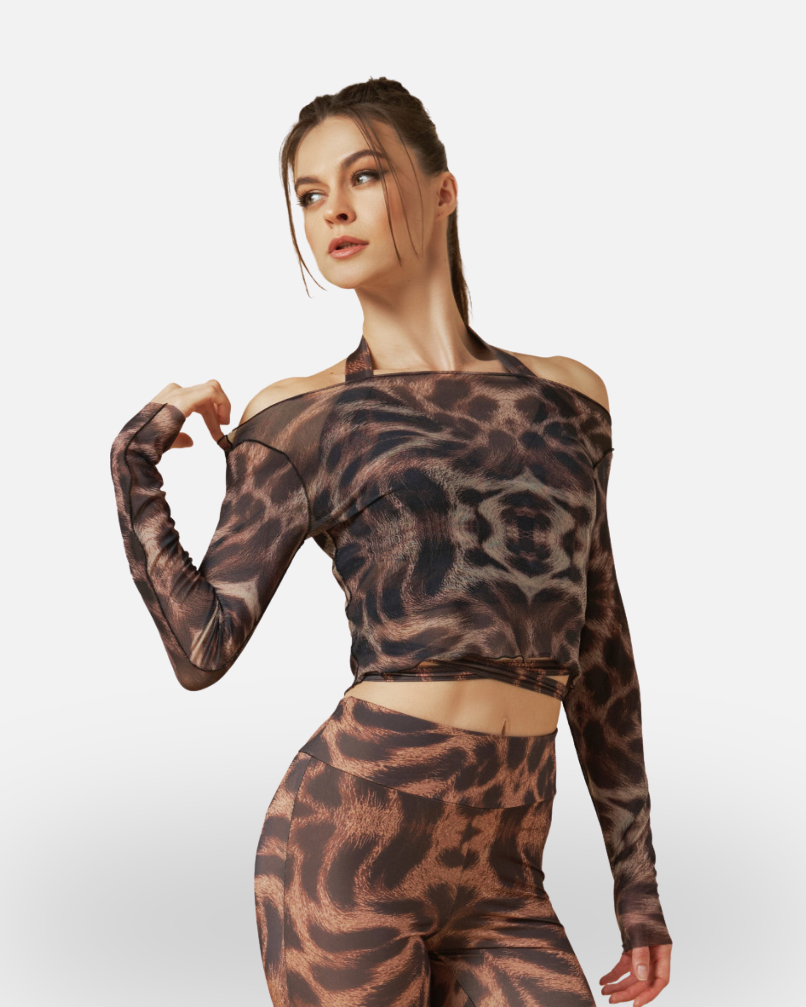 TOP MIRALI Mesh Ballet & Dance long sleeve top