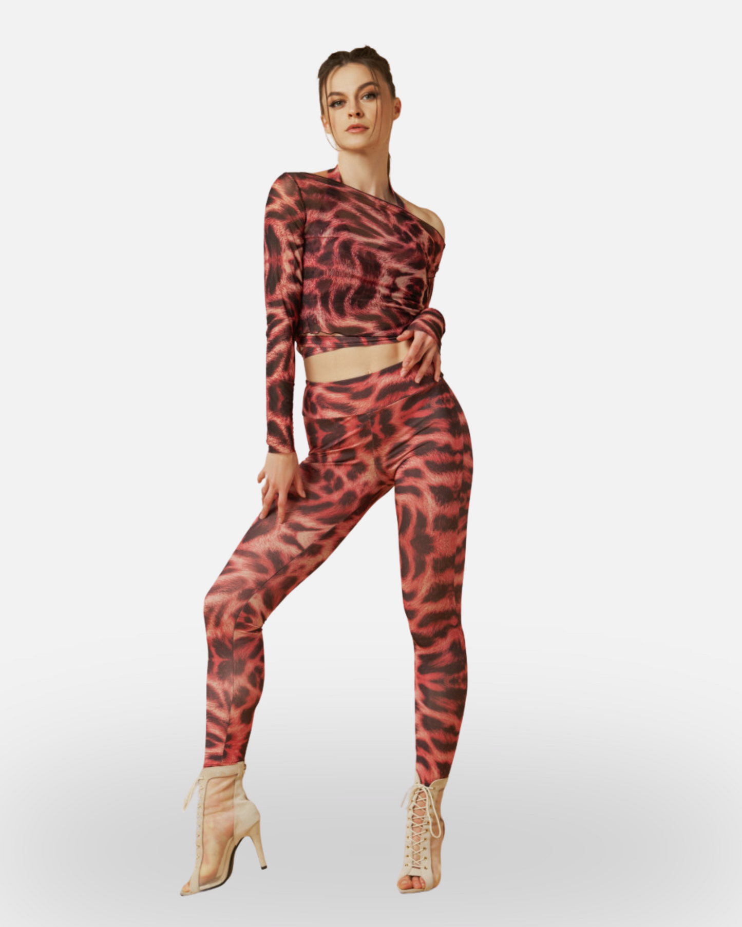 TOP MIRALI Mesh Ballet & Dance red