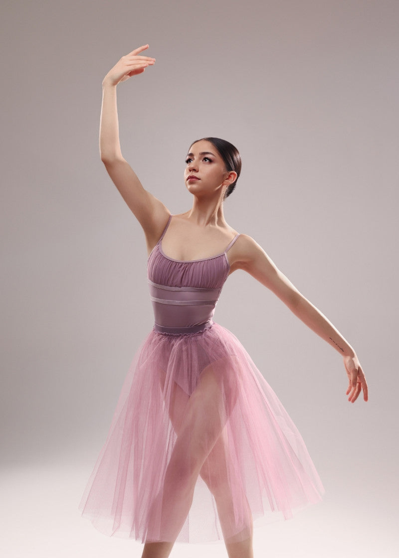 CASSIA Maillot de Ballet y Danza con Tirantes y Fruncido