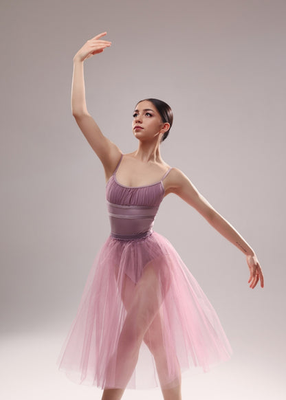 CASSIA Maillot de Ballet y Danza con Tirantes y Fruncido