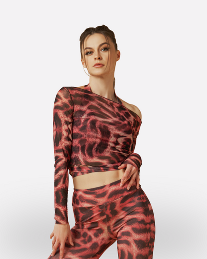TOP MIRALI Mesh Ballet & Dance long sleeve top